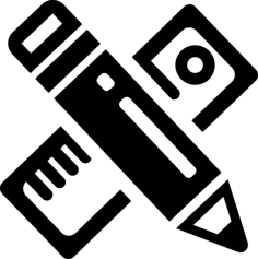 Maths Class Materials Cross Of A Pencil And A Ruler Svg Vector Tracing Design, Free Vectors File